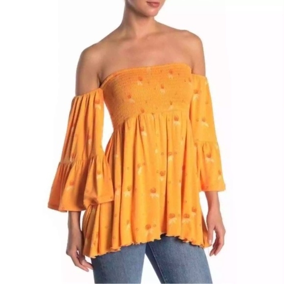 NWT Free People Lana Tunic Golden Poppy Combo Medium - Picture 1 of 9